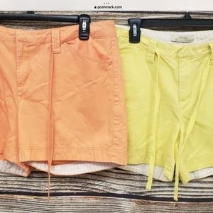 "Natural Reflections" Woman's set of two shorts, yellow/orange size:12 Pre-owned